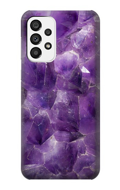 S3713 パープルクォーツアメジストグラフィックプリント Purple Quartz Amethyst Graphic Printed Samsung Galaxy A73 5G バックケース、フリップケース・カバー