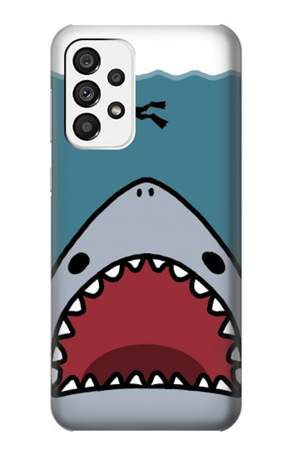 S3825 漫画のサメの海のダイビング Cartoon Shark Sea Diving Samsung Galaxy A73 5G バックケース、フリップケース・カバー