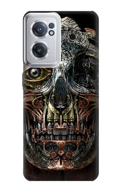 S1685 スチームパンク 頭蓋骨 Steampunk Skull Head OnePlus Nord CE 2 5G バックケース、フリップケース・カバー