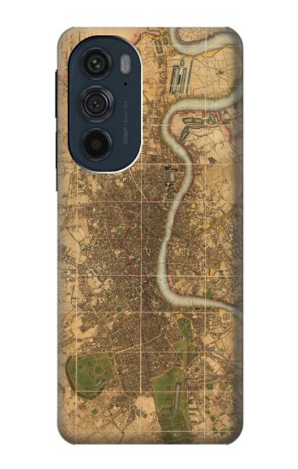 S3230 ロンドンのヴィンテージマップ Vintage Map of London Motorola Edge 30 Pro バックケース、フリップケース・カバー