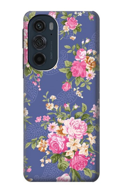 S3265 ヴィンテージ花柄 Vintage Flower Pattern Motorola Edge 30 Pro バックケース、フリップケース・カバー