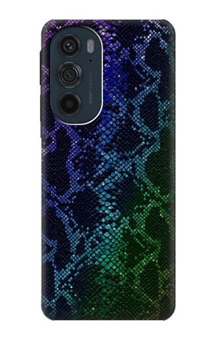 S3366 虹パイソンの皮膚 グラフィックプリント Rainbow Python Skin Graphic Print Motorola Edge 30 Pro バックケース、フリップケース・カバー