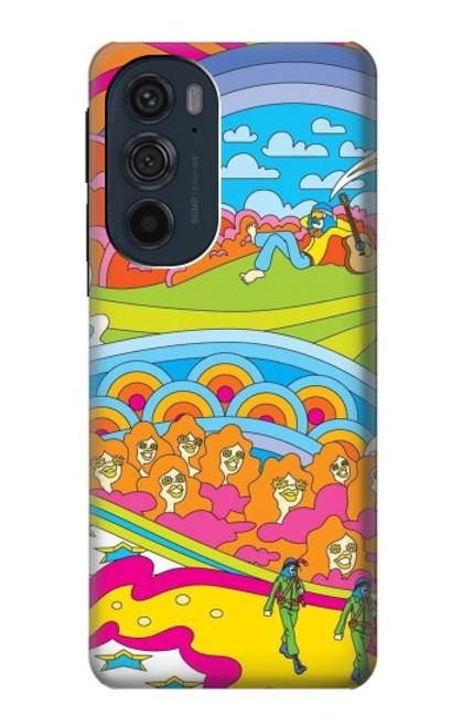 S3407 ヒッピーアート Hippie Art Motorola Edge 30 Pro バックケース、フリップケース・カバー