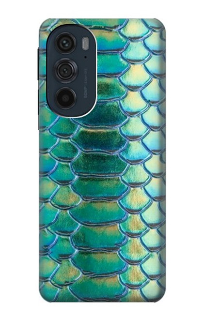 S3414 緑のヘビの鱗 グラフィックプリント Green Snake Scale Graphic Print Motorola Edge 30 Pro バックケース、フリップケース・カバー