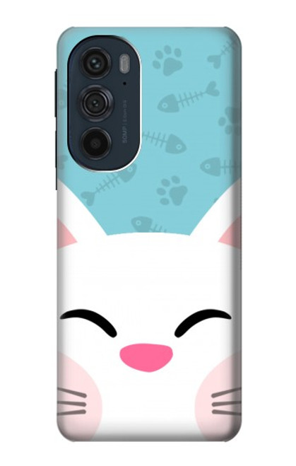 S3542 かわいい猫漫画 Cute Cat Cartoon Motorola Edge 30 Pro バックケース、フリップケース・カバー