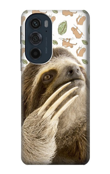S3559 ナマケモノ Sloth Pattern Motorola Edge 30 Pro バックケース、フリップケース・カバー
