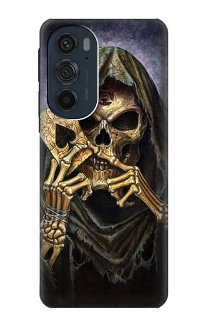 S3594 死神ポーカー Grim Reaper Wins Poker Motorola Edge 30 Pro バックケース、フリップケース・カバー