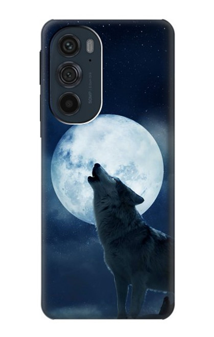 S3693 グリムホワイトウルフ満月 Grim White Wolf Full Moon Motorola Edge 30 Pro バックケース、フリップケース・カバー