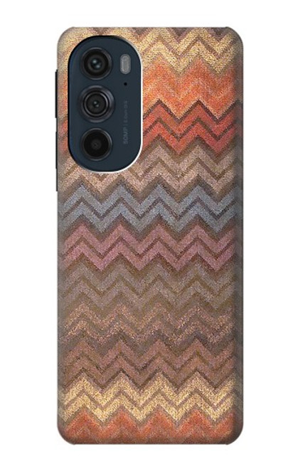 S3752 ジグザグ生地パターングラフィックプリント Zigzag Fabric Pattern Graphic Printed Motorola Edge 30 Pro バックケース、フリップケース・カバー