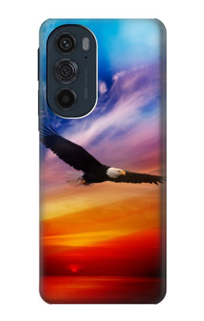 S3841 白頭ワシ カラフルな空 Bald Eagle Flying Colorful Sky Motorola Edge 30 Pro バックケース、フリップケース・カバー