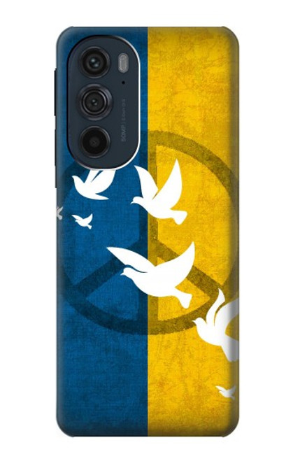 S3857 平和鳩 ウクライナの旗 Peace Dove Ukraine Flag Motorola Edge 30 Pro バックケース、フリップケース・カバー