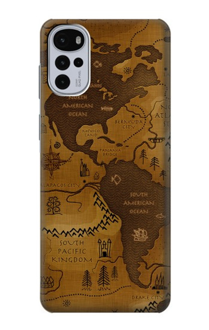 S2861 アンティークの世界地図 Antique World Map Motorola Moto G22 バックケース、フリップケース・カバー
