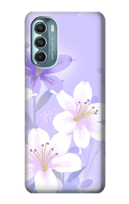S2361 紫の花 Purple White Flowers Motorola Moto G Stylus 5G (2022) バックケース、フリップケース・カバー