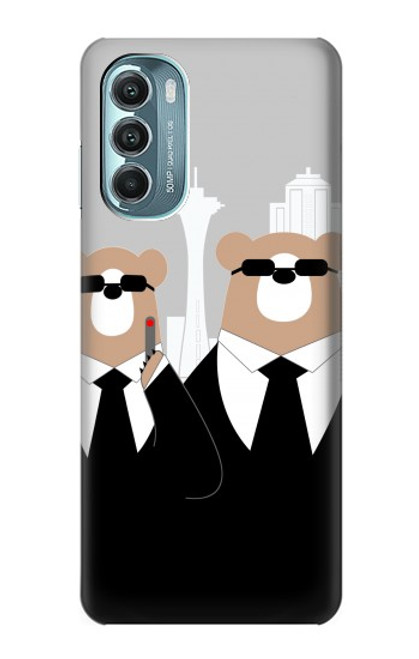 S3557 黒いスーツのクマ Bear in Black Suit Motorola Moto G Stylus 5G (2022) バックケース、フリップケース・カバー