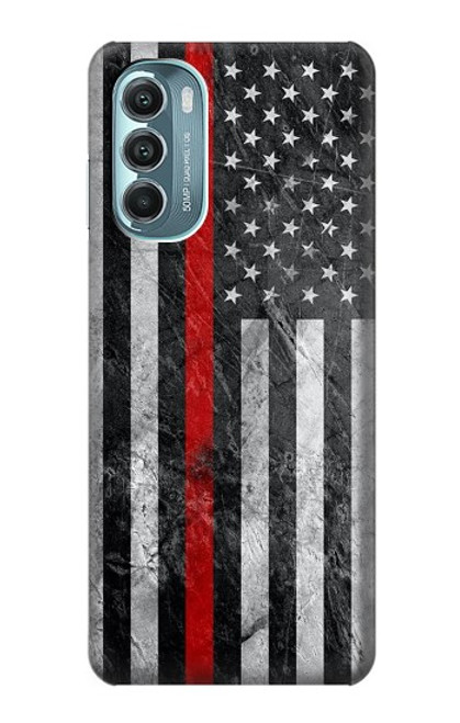 S3687 消防士細い赤い線アメリカの国旗 Firefighter Thin Red Line American Flag Motorola Moto G Stylus 5G (2022) バックケース、フリップケース・カバー