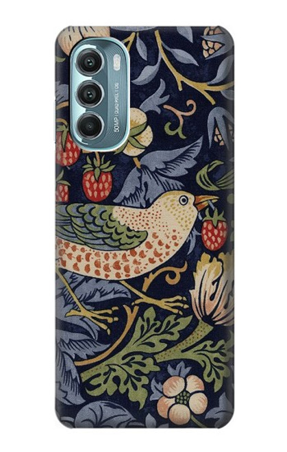 S3791 ウィリアムモリスストロベリーシーフ生地 William Morris Strawberry Thief Fabric Motorola Moto G Stylus 5G (2022) バックケース、フリップケース・カバー