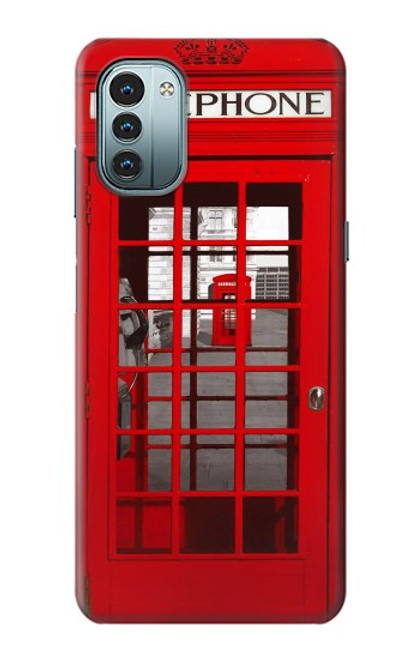 S0058 ロンドン〔イギリス〕の赤い電話ボックス Classic British Red Telephone Box Nokia G11, G21 バックケース、フリップケース・カバー