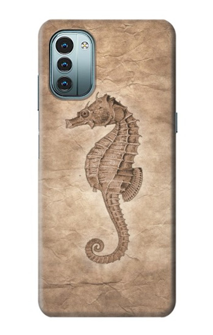 S3214 タツノオトシゴスケルトン化石 Seahorse Skeleton Fossil Nokia G11, G21 バックケース、フリップケース・カバー