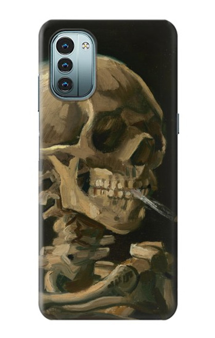 S3358 ヴィンセント・ヴァン・ゴッホ スケルトンタバコ Vincent Van Gogh Skeleton Cigarette Nokia G11, G21 バックケース、フリップケース・カバー