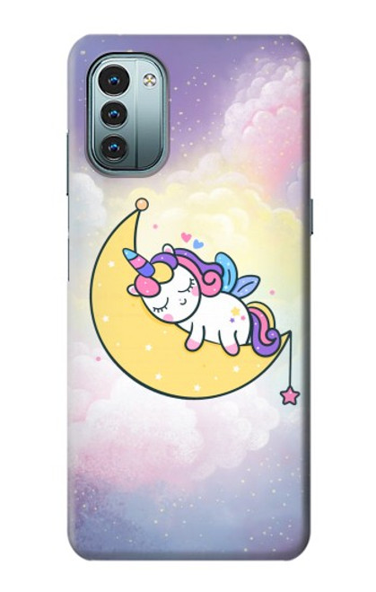 S3485 かわいい眠りユニコーン Cute Unicorn Sleep Nokia G11, G21 バックケース、フリップケース・カバー