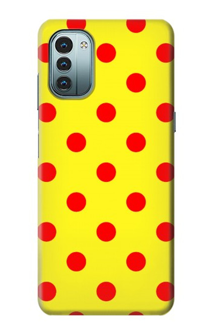 S3526 赤い水玉 Red Spot Polka Dot Nokia G11, G21 バックケース、フリップケース・カバー