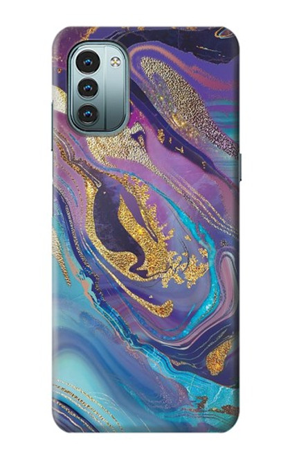 S3676 カラフルな抽象的な大理石の石 Colorful Abstract Marble Stone Nokia G11, G21 バックケース、フリップケース・カバー