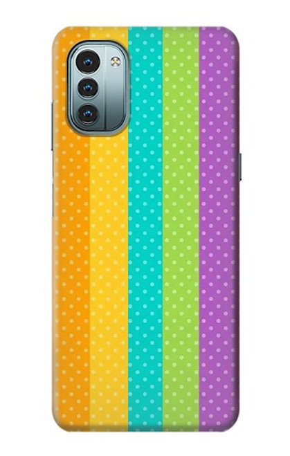 S3678 カラフルなレインボーバーティカル Colorful Rainbow Vertical Nokia G11, G21 バックケース、フリップケース・カバー