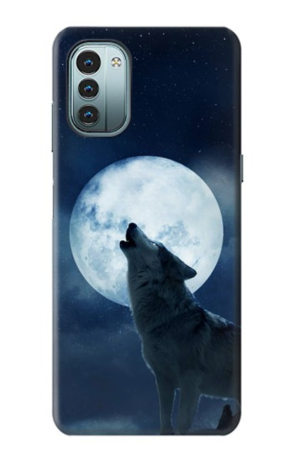 S3693 グリムホワイトウルフ満月 Grim White Wolf Full Moon Nokia G11, G21 バックケース、フリップケース・カバー