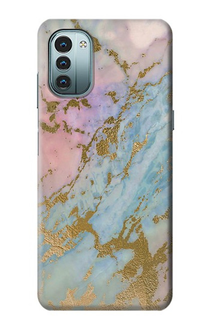 S3717 ローズゴールドブルーパステル大理石グラフィックプリント Rose Gold Blue Pastel Marble Graphic Printed Nokia G11, G21 バックケース、フリップケース・カバー