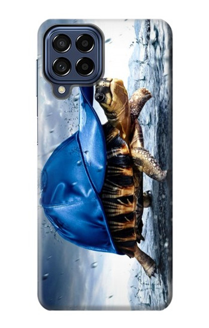 S0084 雨でかめ Turtle in the Rain Samsung Galaxy M53 バックケース、フリップケース・カバー