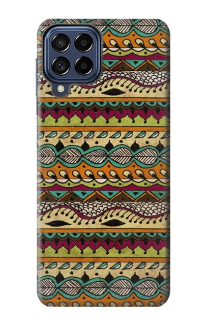 S2860 アステカ ヒッピー柄 Aztec Boho Hippie Pattern Samsung Galaxy M53 バックケース、フリップケース・カバー