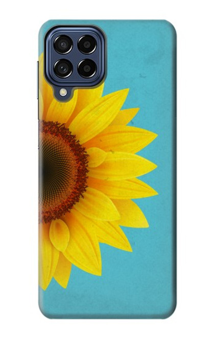 S3039 ひまわり Vintage Sunflower Blue Samsung Galaxy M53 バックケース、フリップケース・カバー