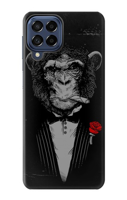 S3167 面白いマフィア猿 Funny Gangster Mafia Monkey Samsung Galaxy M53 バックケース、フリップケース・カバー