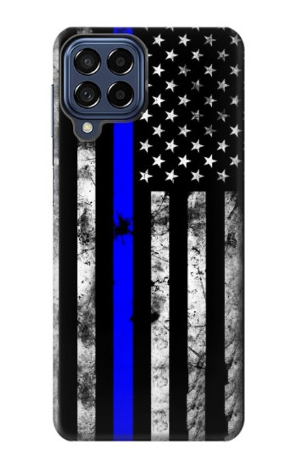 S3244 ブルーラインUSA Thin Blue Line USA Samsung Galaxy M53 バックケース、フリップケース・カバー