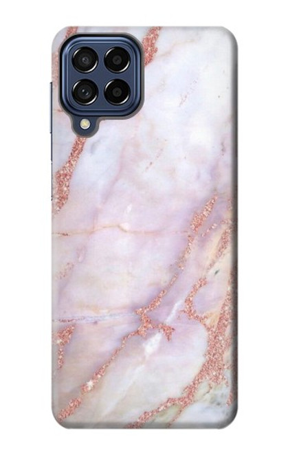 S3482 ピンクの大理石のグラフィックプリント Soft Pink Marble Graphic Print Samsung Galaxy M53 バックケース、フリップケース・カバー