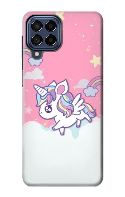 S3518 ユニコーン漫画 Unicorn Cartoon Samsung Galaxy M53 バックケース、フリップケース・カバー