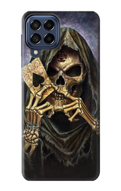 S3594 死神ポーカー Grim Reaper Wins Poker Samsung Galaxy M53 バックケース、フリップケース・カバー