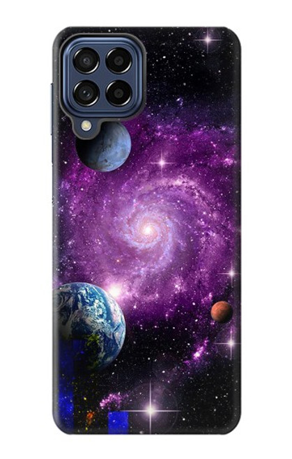 S3689 銀河宇宙惑星 Galaxy Outer Space Planet Samsung Galaxy M53 バックケース、フリップケース・カバー