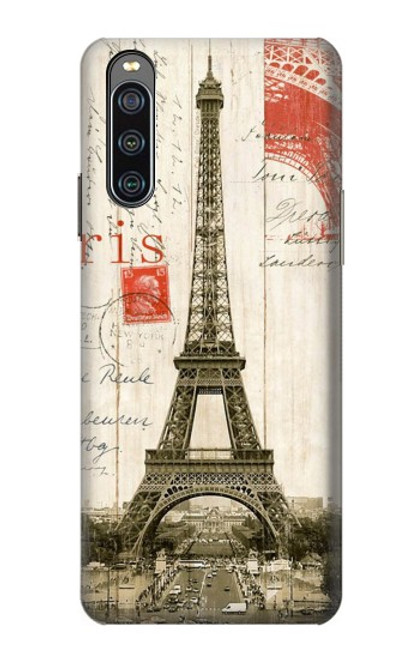 S2108 エッフェル塔パリポストカード Eiffel Tower Paris Postcard Sony Xperia 10 IV バックケース、フリップケース・カバー