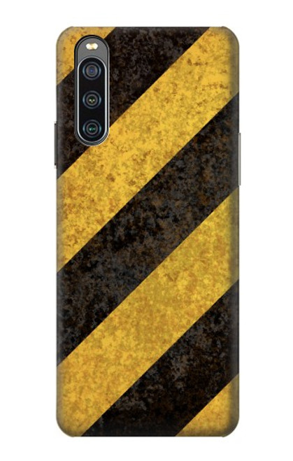 S2231 黄色と黒のラインハザードストライプ Yellow and Black Line Hazard Striped Sony Xperia 10 IV バックケース、フリップケース・カバー