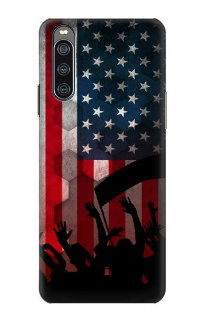 S2989 アメリカサッカー USA American Football Soccer Flag Sony Xperia 10 IV バックケース、フリップケース・カバー