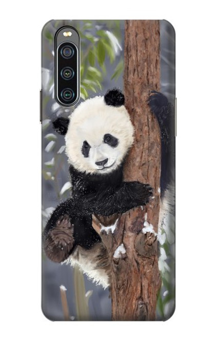 S3793 かわいい赤ちゃん雪パンダのペイント Cute Baby Panda Snow Painting Sony Xperia 10 IV バックケース、フリップケース・カバー