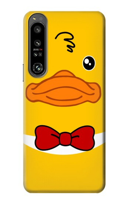 S2760 イエロー アヒル タキシード 漫画 Yellow Duck Tuxedo Cartoon Sony Xperia 1 IV バックケース、フリップケース・カバー