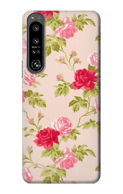 S3037 ローズコテージフローラ Pretty Rose Cottage Flora Sony Xperia 1 IV バックケース、フリップケース・カバー