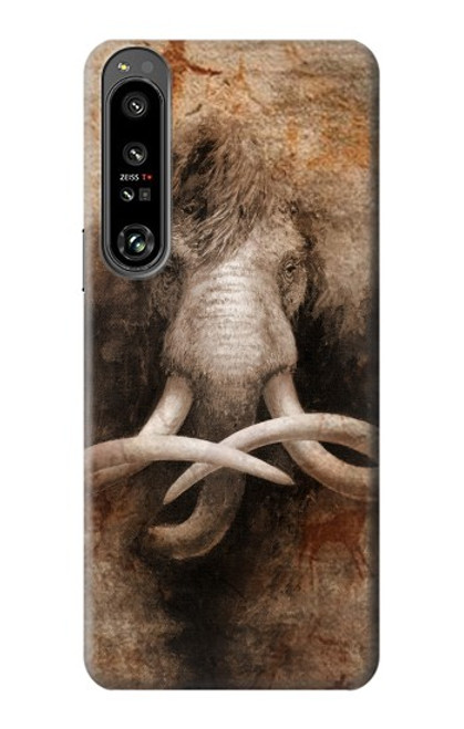 S3427 マンモス古代の洞窟芸術 Mammoth Ancient Cave Art Sony Xperia 1 IV バックケース、フリップケース・カバー