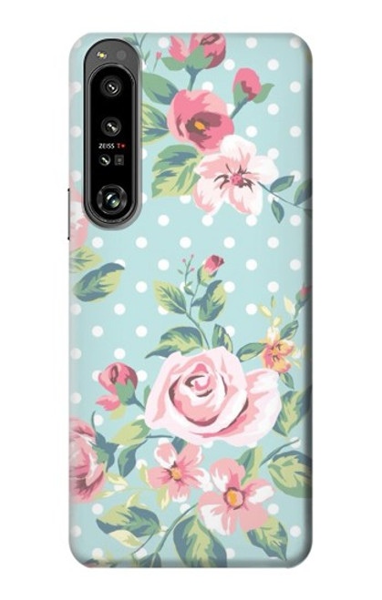 S3494 ヴィンテージローズポルカドット Vintage Rose Polka Dot Sony Xperia 1 IV バックケース、フリップケース・カバー