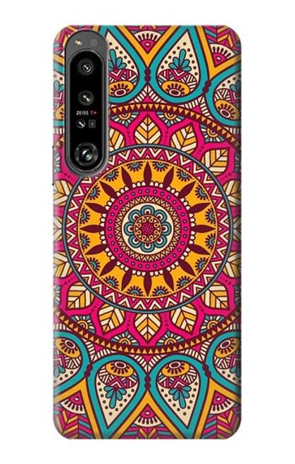 S3694 ヒッピーアートパターン Hippie Art Pattern Sony Xperia 1 IV バックケース、フリップケース・カバー