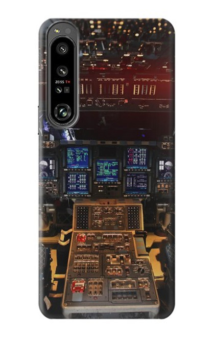 S3836 飛行機のコックピット Airplane Cockpit Sony Xperia 1 IV バックケース、フリップケース・カバー