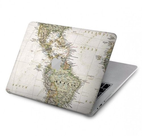 S0604 世界地図 World Map MacBook Air 13″ (2022,2024) - A2681, A3113 ケース・カバー