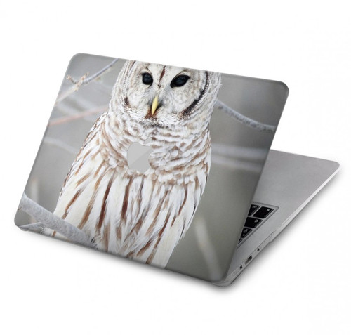 S1566 白フクロウ シロフクロウ Snowy Owl White Owl MacBook Air 13″ (2022,2024) - A2681, A3113 ケース・カバー
